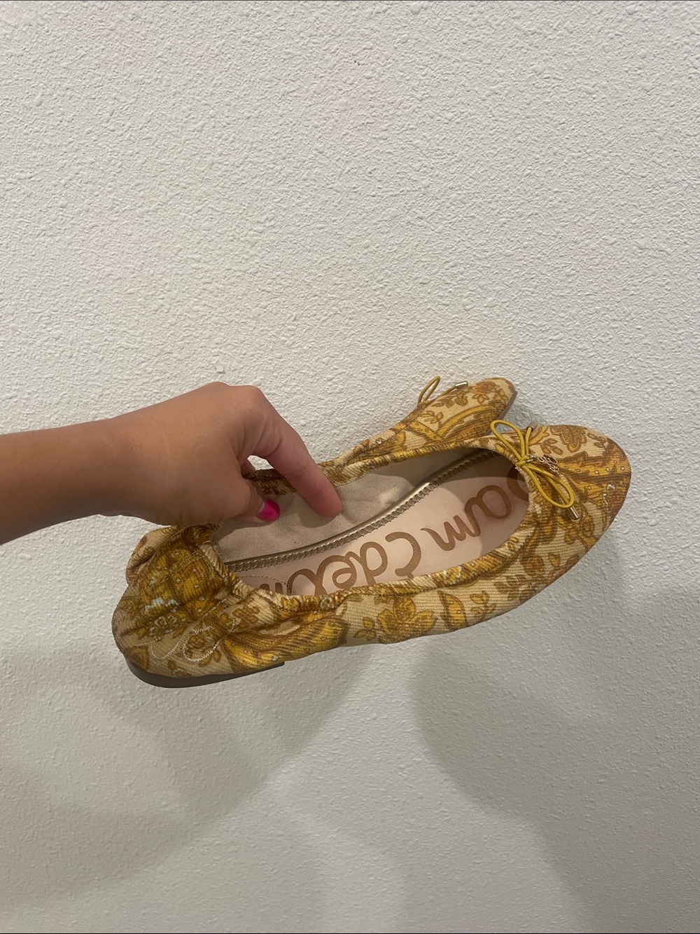 Sam Edelman Mustard Floral Paisley Print Ballet Flats Size 9